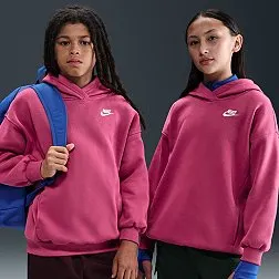 Nike Girls' Sportswear Oversized Club Fleece Pullover Hoodie