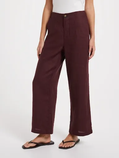 Just Jeans Belmont Linen High Rise Wide Ankle Pant