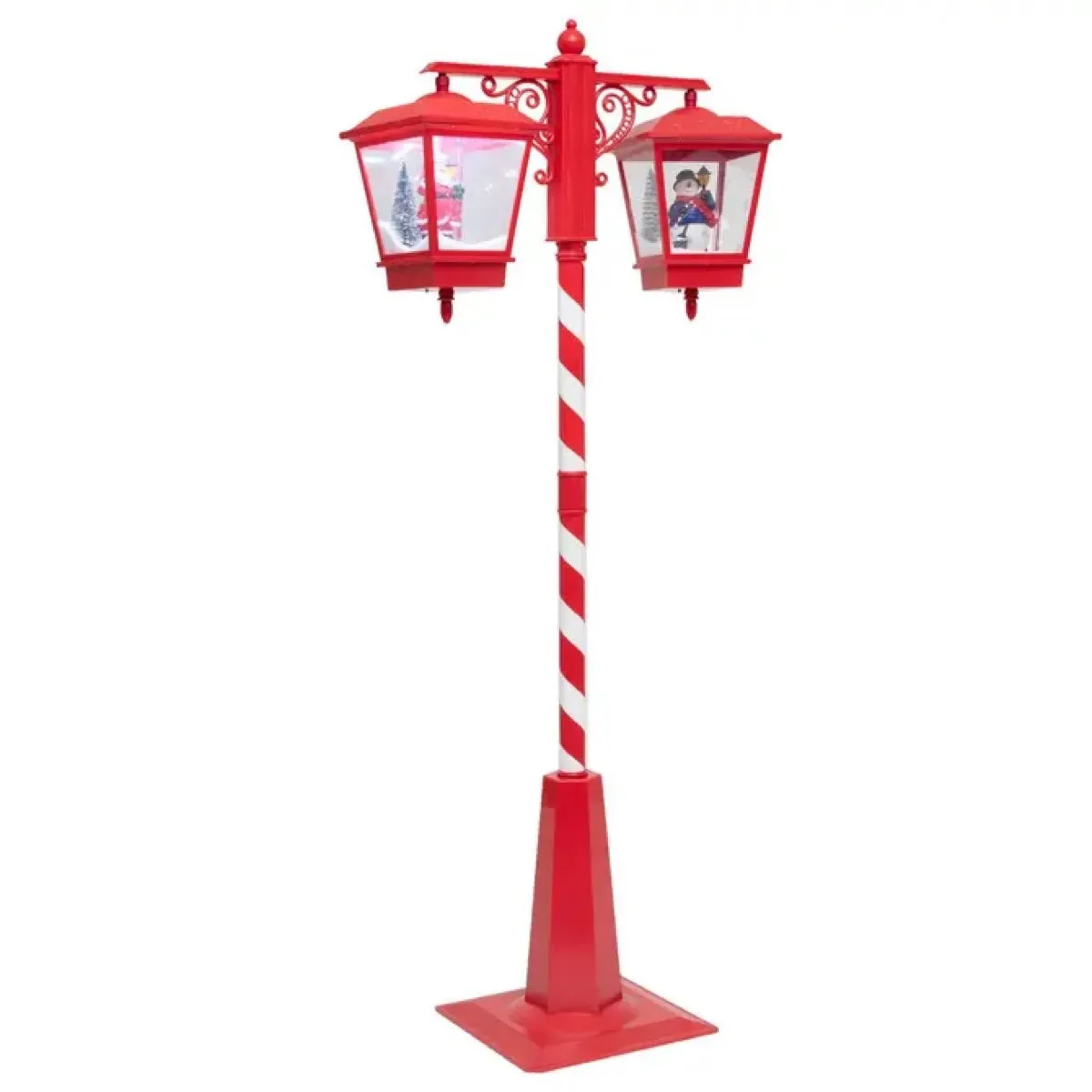 Decorazione Natalizia Luminosa e Musicale Rossa e Bianca 188 cm
