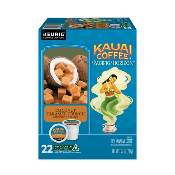 Kauai Coffee Coconut Caramel Crunch, Medium Roast K-Cup Coffee Pods, 22 Ct $17.09 $2.04/oz