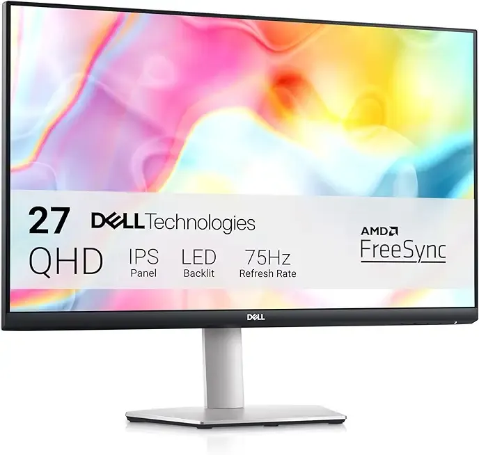 S2722DC Monitor - 27-inch WQHD (2560x1440) 75Hz 4Ms Display, AMD FreeSync, Built in Speaker, USB Type-C Connectivity, Height/Pivot/Swivel/Tilt Adjust - Platinum Silver