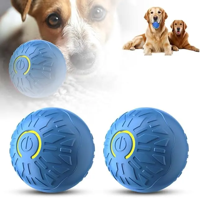 ROWPOZ 2Pcs Interactive Dog Toys Dog Balls, 2026 Upgrade Automatic Rolling Shaky Ball Toy, Automatic Rolling Ball Toys for Puppy Small Medium Dogs (Blue)