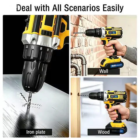 2026 New Lithium Battery-Powered Screwdriver, Electric Screwdriver, Electric Hand Drill, Electric Impact Drill, Combo Set, Home DIY Kit