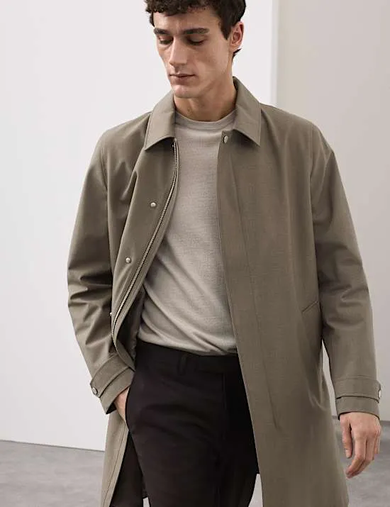 Performance Tech-Regenmantel mit Wollanteil