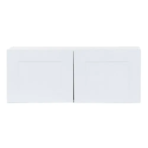 Edson 30-inch W x 12-inch H x 12.5-inch D Shaker Style Assembled Kitchen Wall Cabinet/Cupboard in Solid White (W3012)