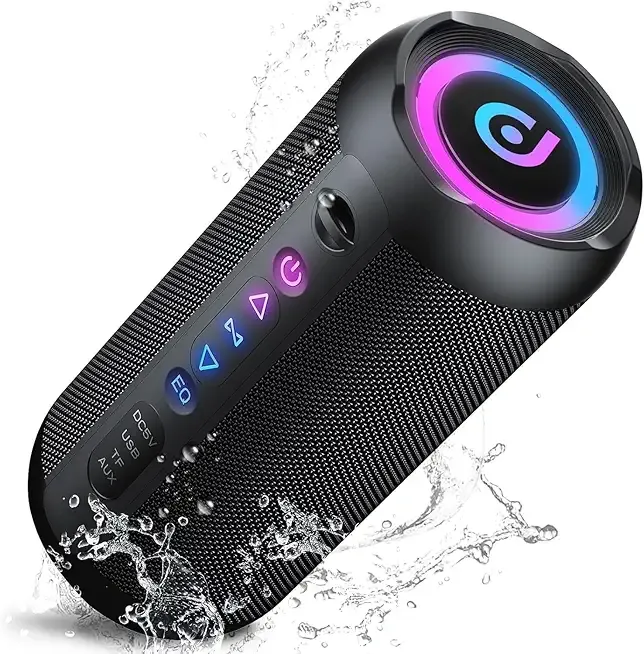 Portable Bluetooth Speaker, Bluetooth 5.4 Speaker, 30W Dual Speaker, 2.0 Channel, Deep Bass, 30H Playtime, Colorful RGB Lights, IPX7 Waterproof, TWS pairing for Outdoor/Home/Party/Travel, Gift Ideas