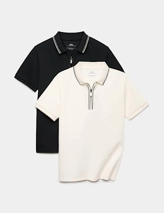 2er-Pack Poloshirts aus Baumwollgemisch