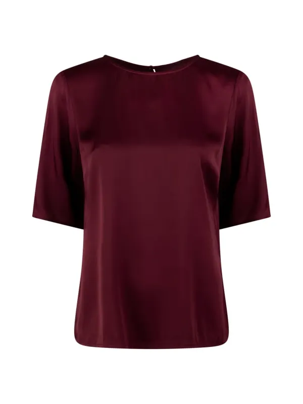Sanne Blouse, short sleeve Dark red