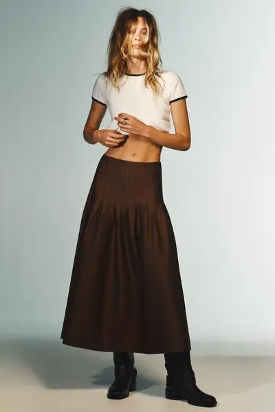 VOLUME SCARF MIDI SKIRT