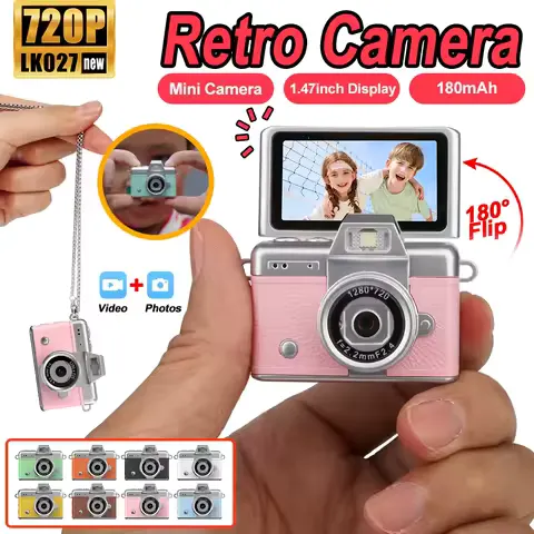 1080P Thumb Mini Camera Keychain Digital Camera Retro Camera HD Photo Travel Outdoor With Screen Support Memory Card for Kids