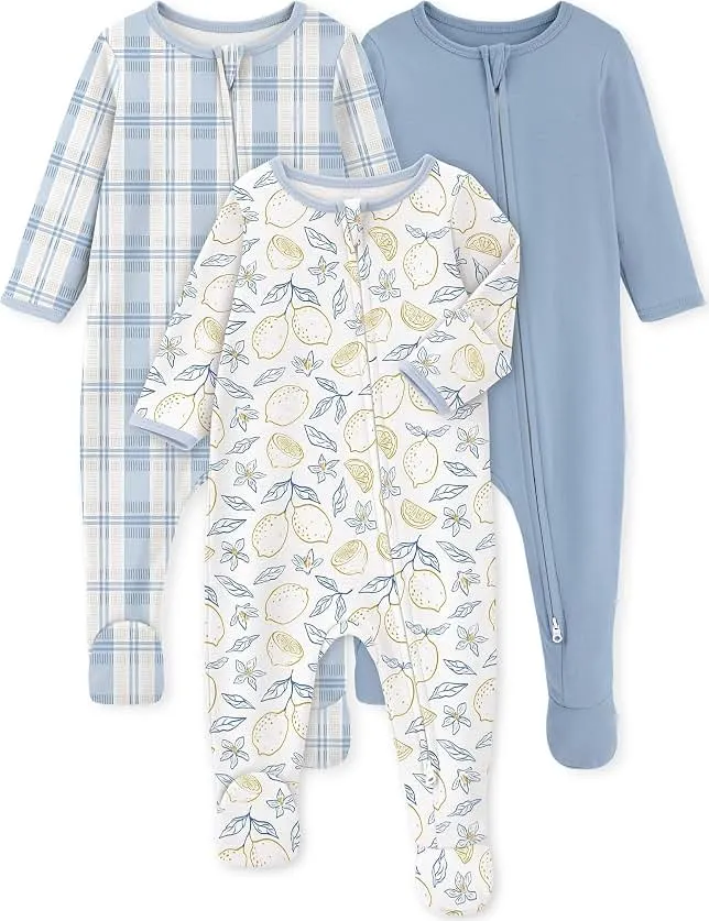 Yoofoss Baby Pajamas 100% Organic Cotton Newborn Sleepers Boy Girl Clothes | Two Way Zipper Footed Pjs for Newborn 0-3 3-6 6-9 12 18 24 M…