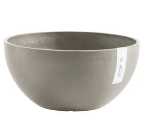 Vaso per piante e fiori BRUSSELS ECOPOT'S in polipropilene tortora H 12 cm Ø 25 cm