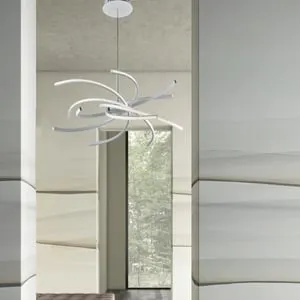 Lampadario LED design Anuk bianco Ø70cm, luce con 3 temperature di colore 4000 lumen