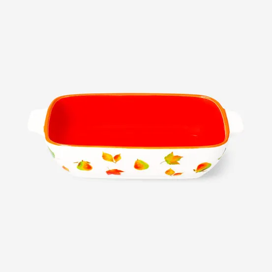 Keramisk ovnsform med bladdesign - 12x20 cm
