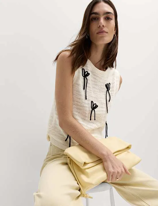 Cotton Rich Floral Cornelli Knitted Vest
