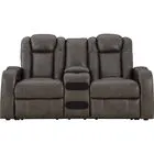 Axil Dual Power Reclining Loveseat with Audio Console - Shadow