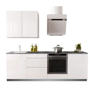 Cocina en kit DELINIA ID con altos MIKONOS blanco brillo 2.40 m