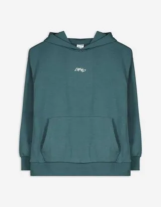 Felpa con cappuccio - Oversized Fit - verde scuro