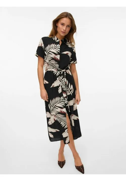 VMEASY JOY LONG SHIRT DRESS - Maxikjole - black
