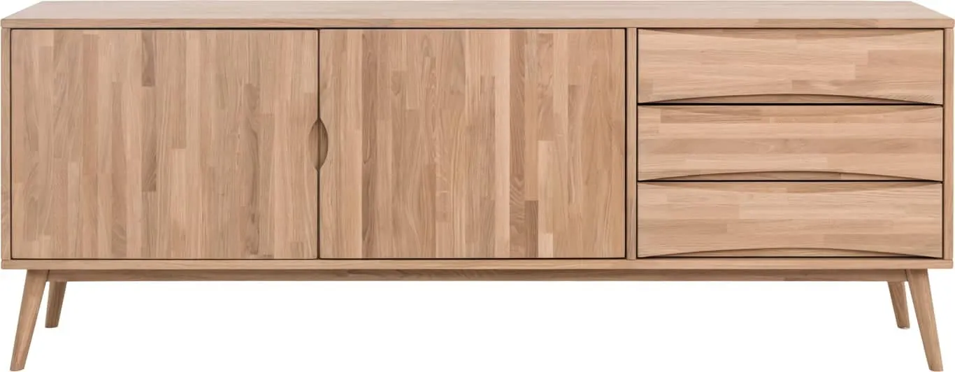 Linden skjenk 200 x 46, H 75 cm, hvitoljet eik