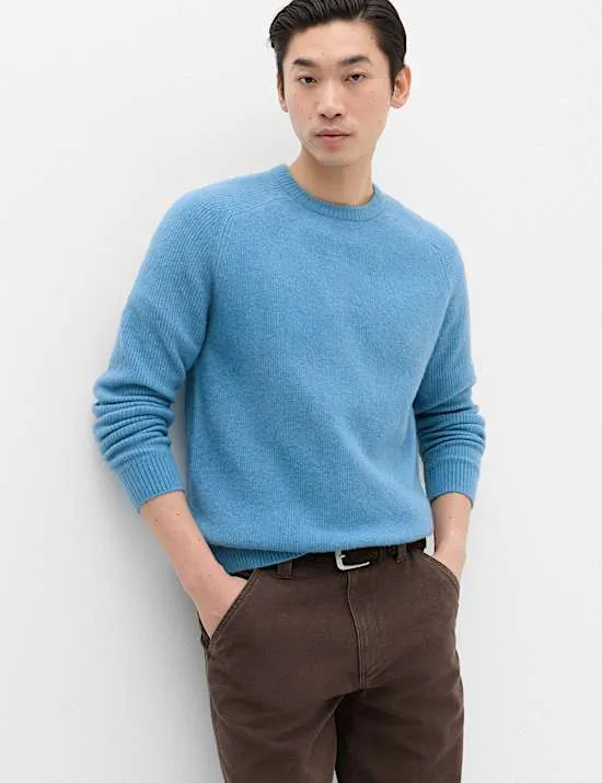 Superweicher Pullover mit Rundhalsausschnitt und Wollanteil