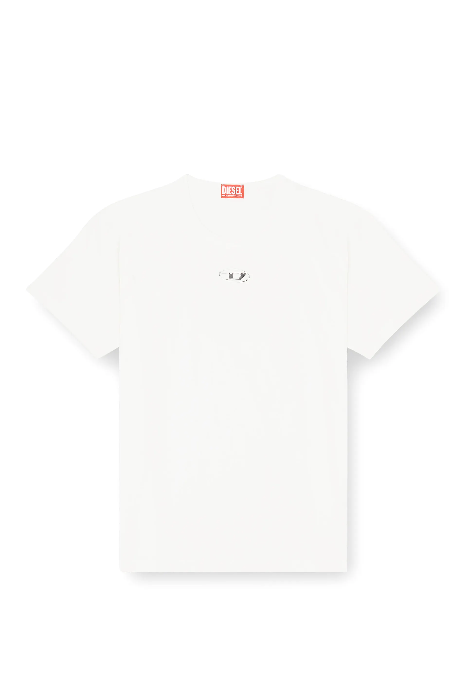 Light cotton T-shirt with metallic Oval D logo