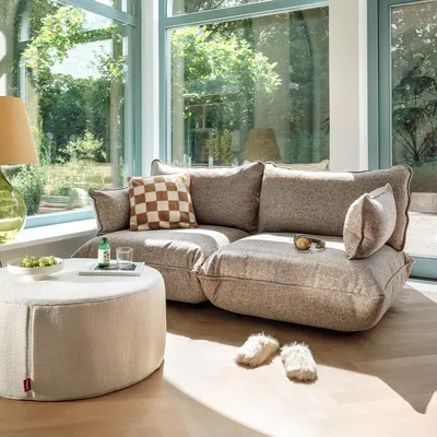 2-zitsbank Sumo boucle recycled brown melange