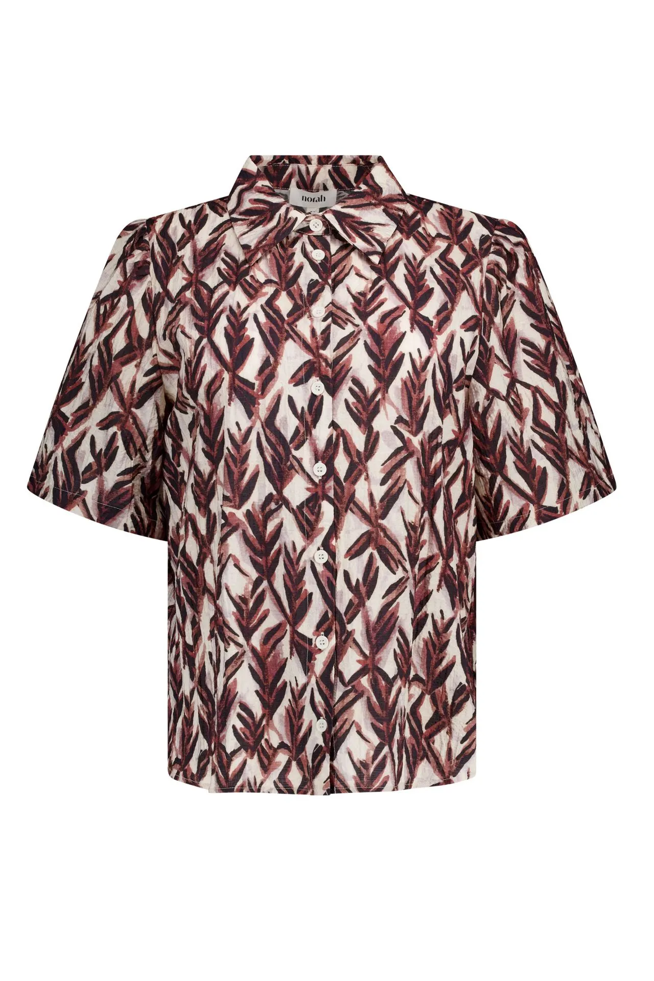Bruine blouse met grafische print