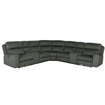 Bella Power Reclining Sectional Sofa by Best Home - Gray