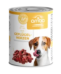 arriba mit Geflügelherzen für Hunde 6 x 800 g