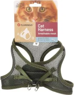 Flamingo Kattenharnas Step&Go Berta - Kattentuigje - A:24-29cm B:31-35cm X 3mm Small