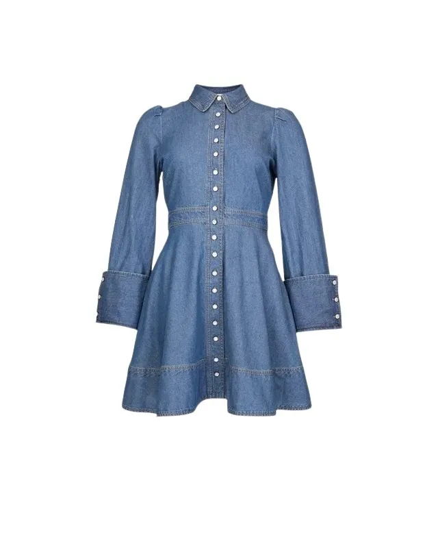 Denim Mini Dress - Blå