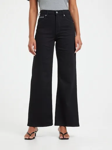 Calvin Klein Wide Leg Jean In Ink Black