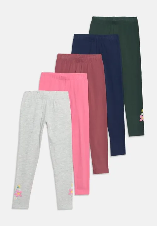 5 PACK - Leggings - pink/green/mottled grey