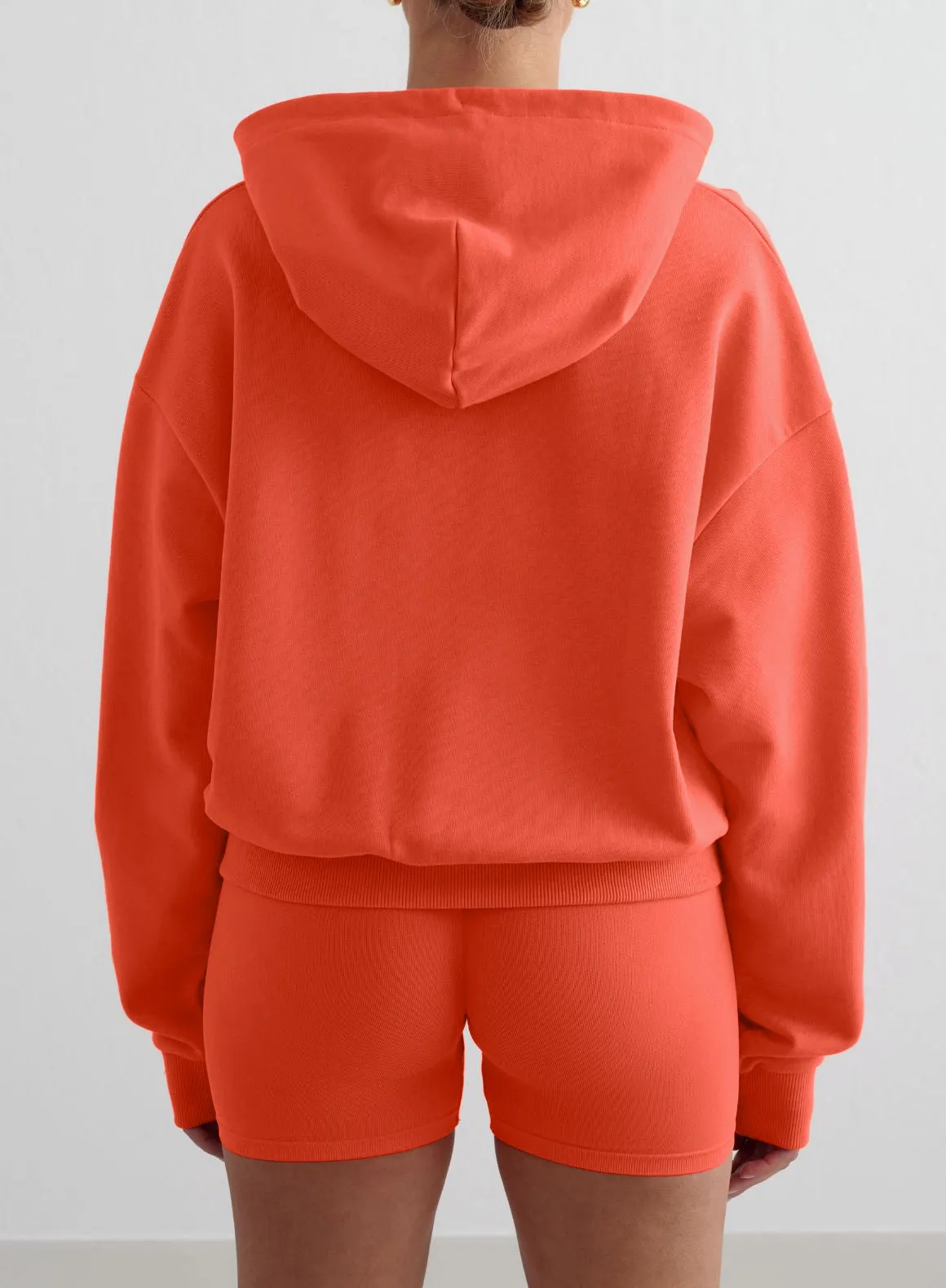 Tangerine Chunky Terry Hood