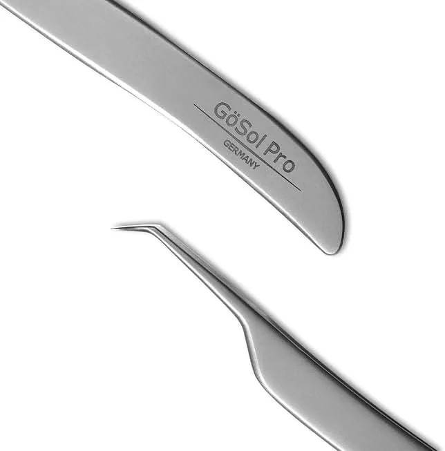GöSol Pro Blackhead Tweezers, Precision Slant Tip for Blackhead Extraction | for Nose & Face, Ingrown Hair Removal, Comedone Tweezers…