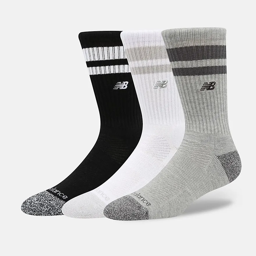 Active Premium Stripe Crew Socks 3 Pack