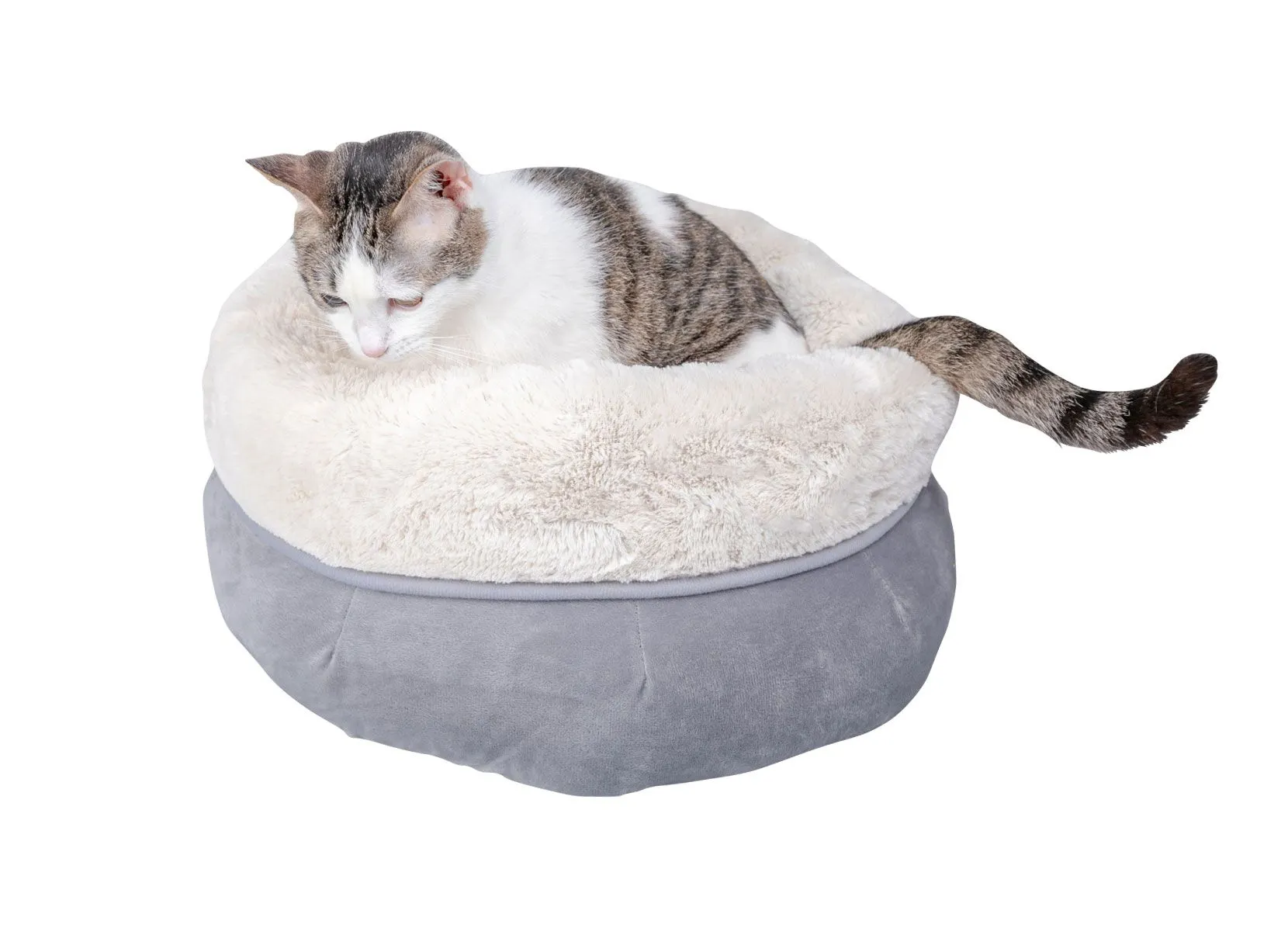 Kuschelbett für Katzen und kleine Hunde 46x24cm Grau