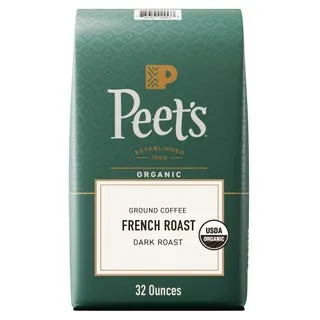 Peet's Organic Dark French Roast Ground Coffee, 32 oz
