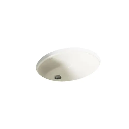 Caxton Oval 17-Inch x 14-Inch Undermount Bathroom Sink with Overflow and Clamp Assembly