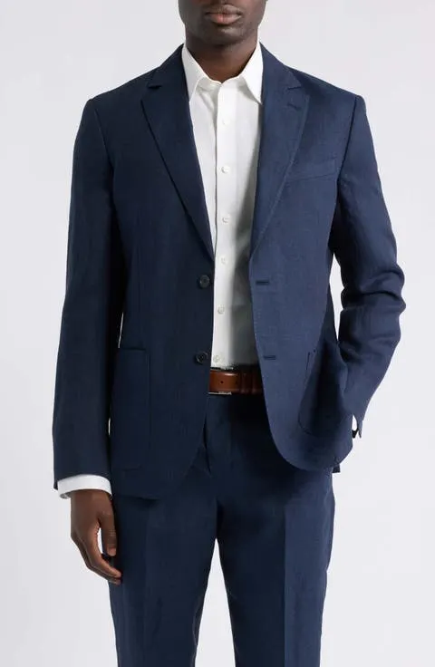 Henrik Trim Fit Solid Italian Linen Suit Separate Jacket