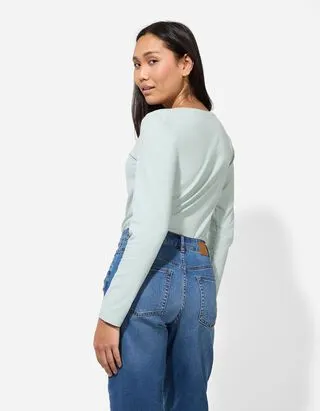 Maglia a manica lunga - Percentuale di tessuto elasticizzato - turchese