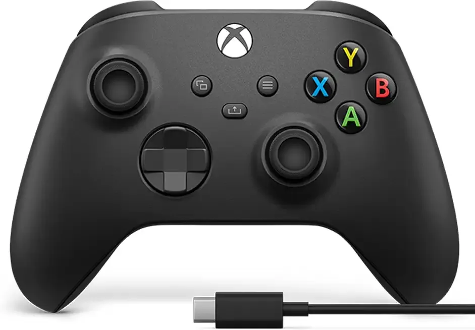 Xbox Wireless Gaming Controller + USB-C® Cable (2025) – Carbon Black – Play on Xbox, Windows, Android, iOS, FireTV Sticks, Smart TVs, VR Headsets
