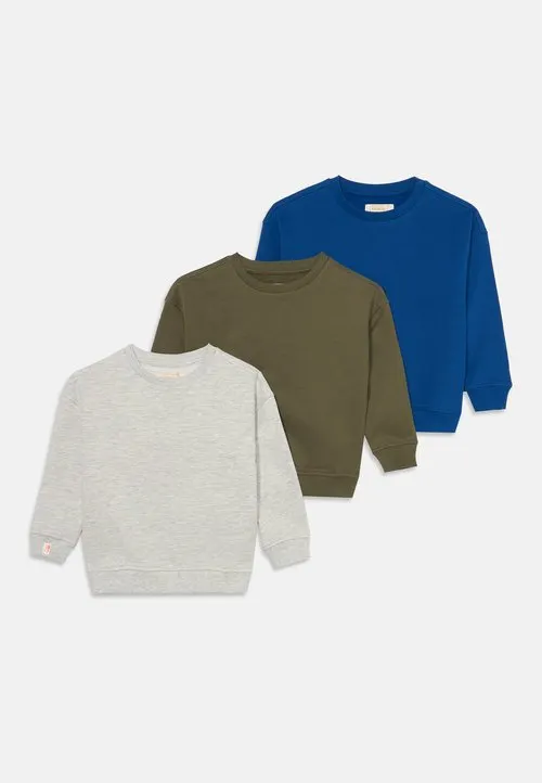 3 PACK - Sweatshirt - mottled grey/olive/blue