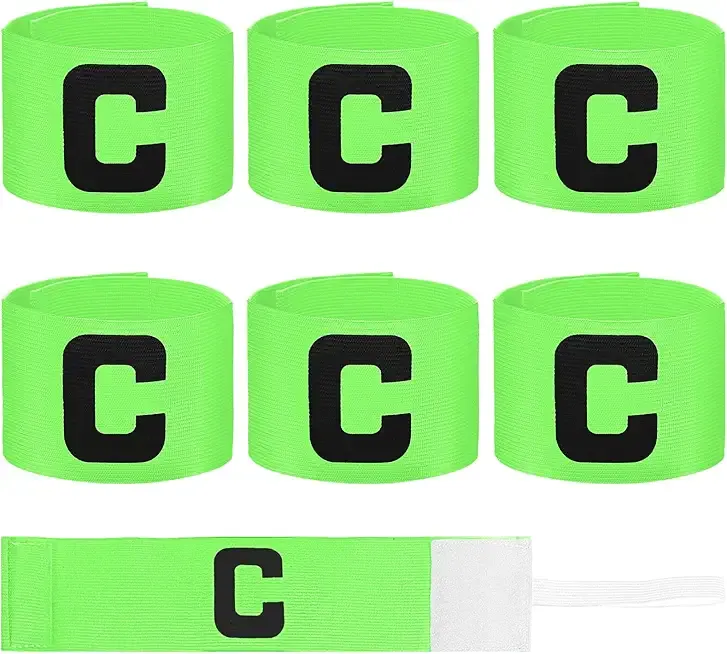 6 Pack Adjustable Captain Arm Bands, 7x33 CM/2.75x13 in Black Soccer Captain Armband Adjustable Leader Armband Soccer Football Rugby Basketball Leader Armbands for Adult Youth Teams