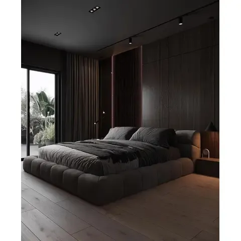 Cama Box Tarima Deluxe Grafito King La Industria