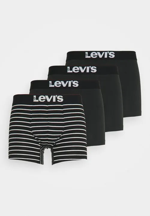 MEN SOLID BASIC VINTAGE 4 PACK - Boksershorts - black/white