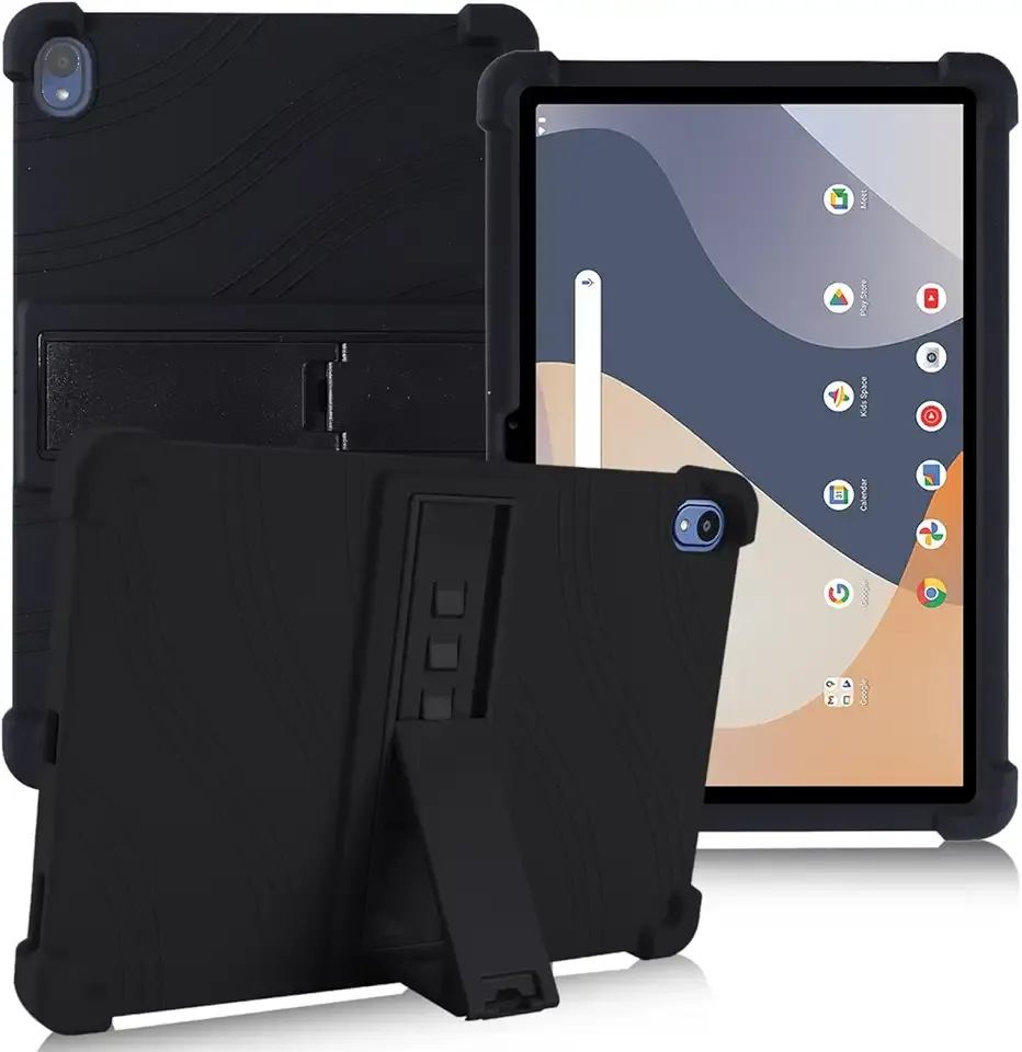 ATOOZ Soft Silicone Case for Walmart Onn 10.1 Inch Tablet 2024 (Model:100135925), Gen 4 With Stand for Kids (Black)