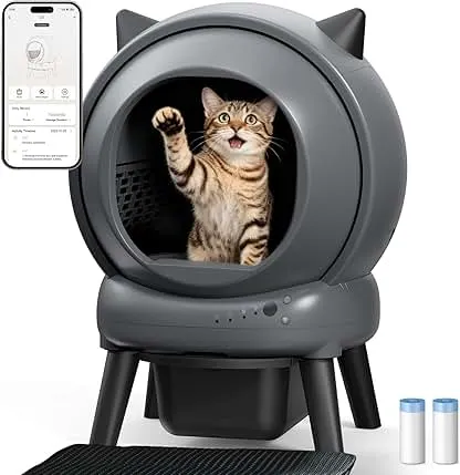 Coziley Self Cleaning Litter Box for Multiple Cats, E2 Automati…