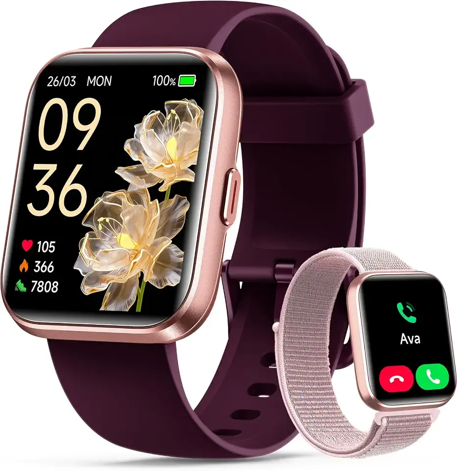 Smart Watches for Women, 1.83" Alexa Smart Watch for Android Phones & iPhones with Calls/Messages, 120+ Sport Modes Fitness Watches for Women Men with Heart Rate Monitor, Sleep/Activity/Health Tracker